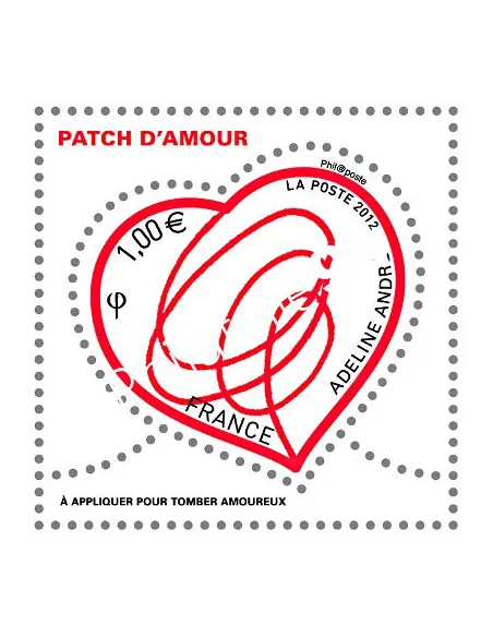 Timbre de France n° 4632 - Saint-Valentin. Patch d'amour d'Adeline André