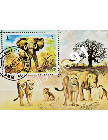 UMM AL QIWAIN - BF année 1971 - Lions - Eléphants