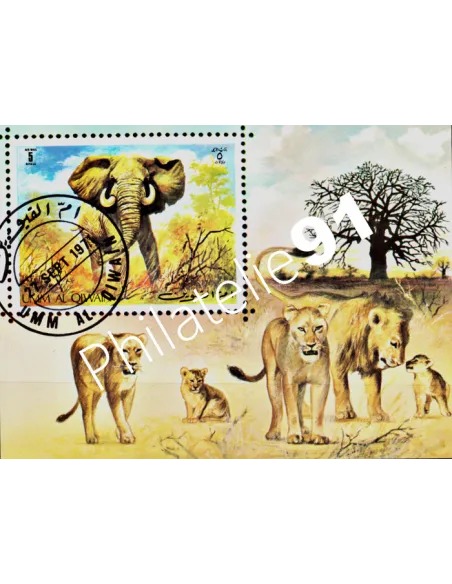 UMM AL QIWAIN - BF année 1971 - Lions - Eléphants
