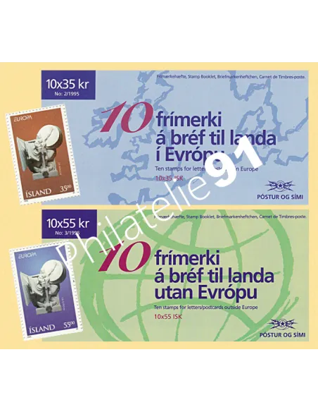 Islande, Carnet n° 777 et 778, EUROPA 1995, Collection timbres Europe