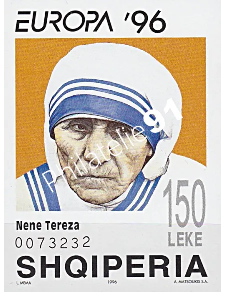 ALBANIE, BF n° 83, EUROPA 1996, Collection timbres Europe