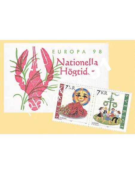 Suède, Carnet n° 2041, EUROPA 1998, Collection timbres Europe