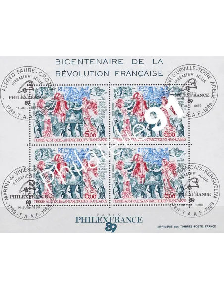 TAAF, Bloc-Feuillet n° 1, collection timbres Dom-Tom