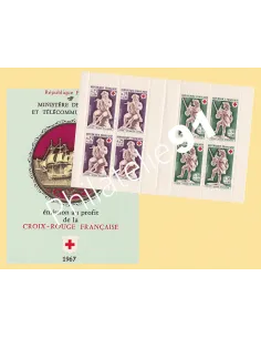 Carnet Croix-Rouge n° 2016, année 1967, collection timbres France