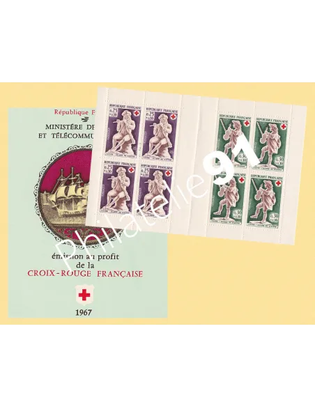 Carnet Croix-Rouge n° 2016, année 1967, collection timbres France