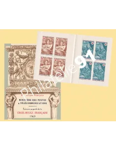 Carnet Croix-Rouge n° 2018, année 1969, collection timbres France