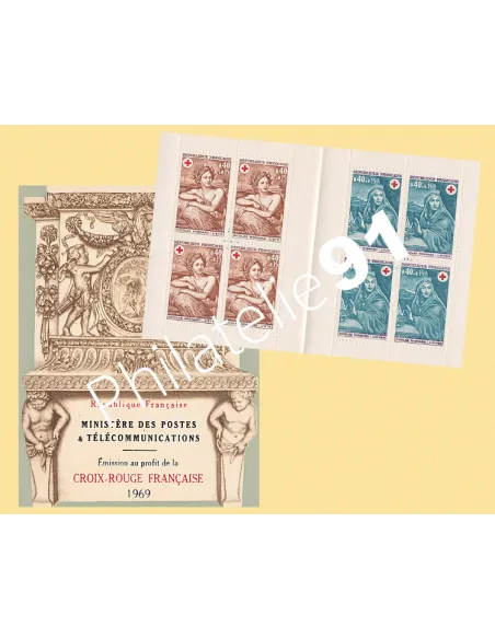 Carnet Croix-Rouge n° 2018, année 1969, collection timbres France