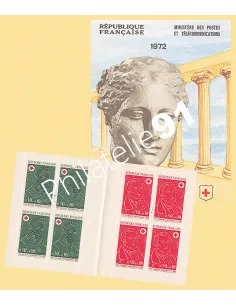 Carnet Croix-Rouge n° 2021, année 1972, collection timbres France