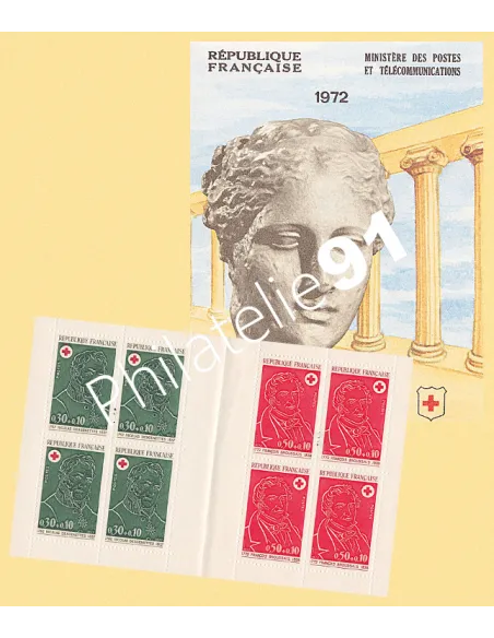 Carnet Croix-Rouge n° 2021, année 1972, collection timbres France