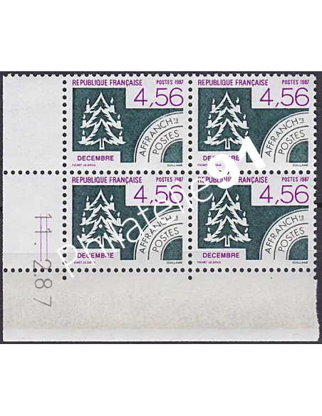 Coin daté sur Timbre Préoblitéré n° 197, Collection timbres France