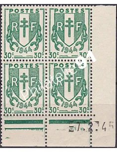 Coin daté sur Timbre n° 671, Collection timbres France