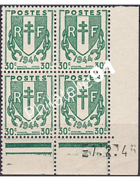 Coin daté sur Timbre n° 671, Collection timbres France