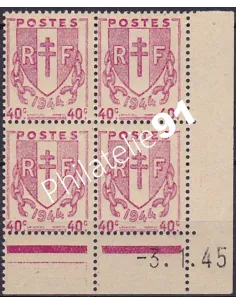 Coin daté sur Timbre n° 672, Collection timbres France