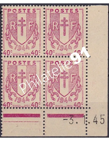 Coin daté sur Timbre n° 672, Collection timbres France