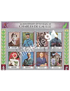 MANAMA - 1972 - DE GAULLE - 1/2 feuille Obl - bord argenté (211210-4)