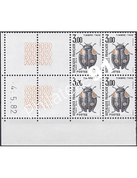 Coin daté sur Timbre-Taxe n° 111, Collection timbres France