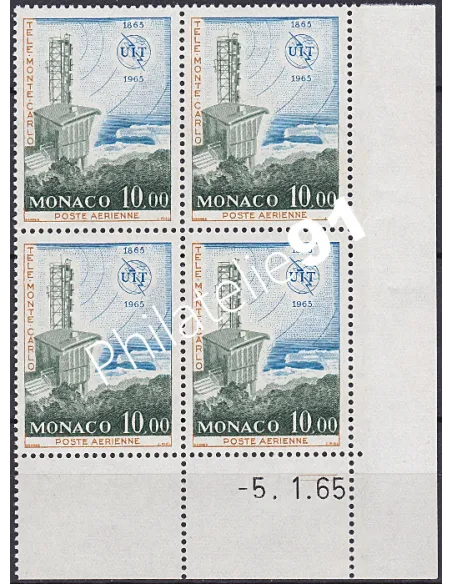 Coin daté sur Timbre PA n° 84, Collection timbres Monaco