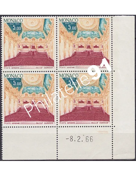 Coin daté sur Timbre PA n° 86, Collection timbres Monaco