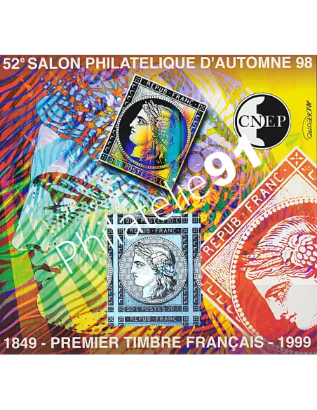 Bloc CNEP n° 28a, Non dentelé, collection timbres France