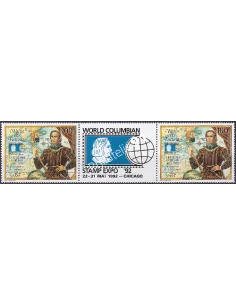 WALLIS ET FUTUNA, PA n° 173A, Paire avec vignette, timbres Dom-Tom