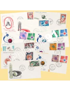 COLONIES, Lot d'enveloppes er Jour, collection lettres thématiques