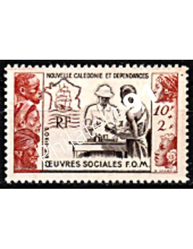 Nouvelle Calédonie n°278, oeuvres sociales, Timbres des colonies