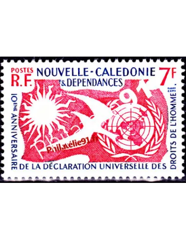 Nouvelle Calédonie n° 290, Droits de l'Homme, timbres des colonies