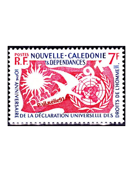 Nouvelle Calédonie n° 290, Droits de l'Homme, timbres des colonies