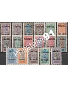 Timbres du Niger n° 1 à 17, collection timbres des colonies françaises