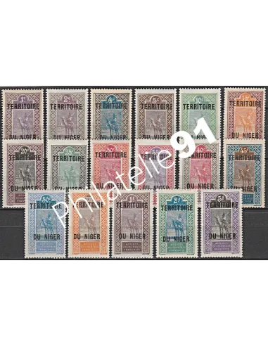 Timbres du Niger n° 1 à 17, collection timbres des colonies françaises