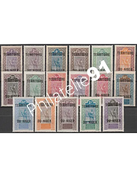 Timbres du Niger n° 1 à 17, collection timbres des colonies françaises