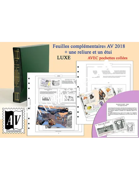 AV - Jeu Luxe France 2018 + RELIURE + ETUI, matériel philatélique