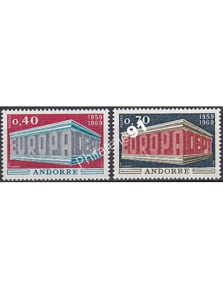Andorre Français, n° 194 et 195, collection timbres Europe