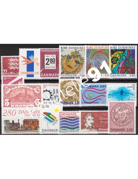 DANEMARK, année complète 1987, Collection timbre Europe