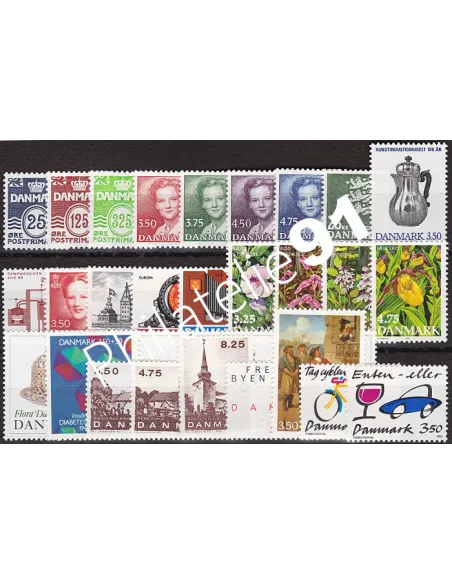 DANEMARK, année complète 1990, Collection timbre Europe