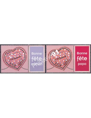 Timbres personnalisé n° 3747A, Vignettes Papa,Maman,timbres France
