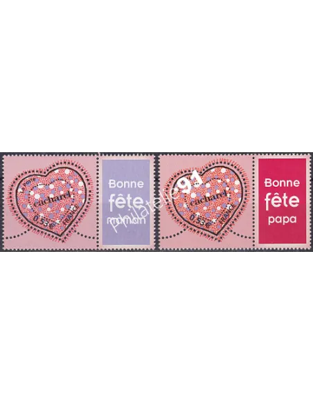 Timbres personnalisé n° 3747A, Vignettes Papa,Maman,timbres France