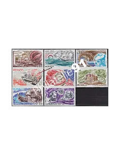 Timbres de MONACO n° 1125 à 1132 - Jules Verne - Illustrations de romans