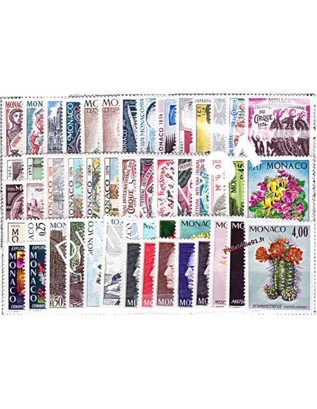 Année complète de timbres de Monaco - Année 1974 - Neuve
