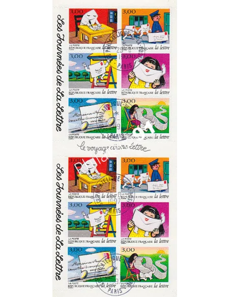 BC 9, Carnet adhésif oblitéré, collection timbres France