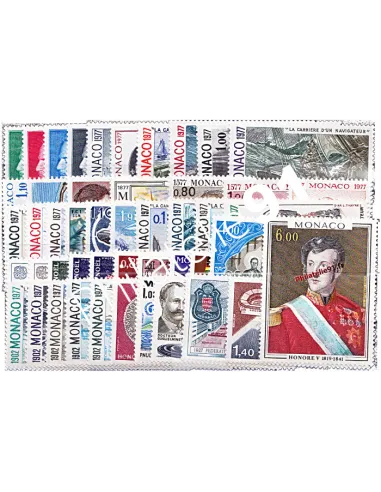 Timbres de Monaco - Année complète 1977 neuve