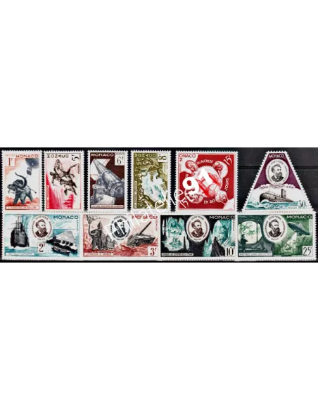 Timbres de MONACO n° 427 à 436, Jules Verne, collection Timbres de Monaco