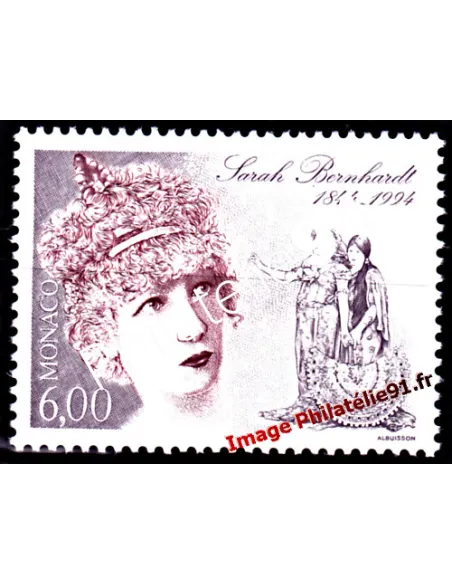 Timbre de MONACO n° 1963 - Sarah Bernhardt