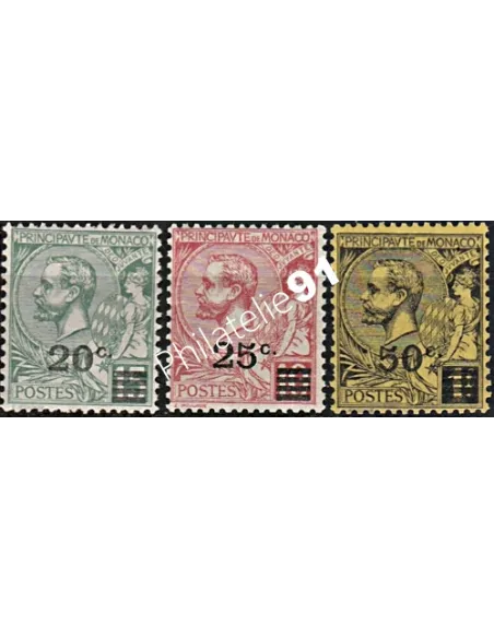 Timbres n° 51 à 53, collection de Timbres de monaco