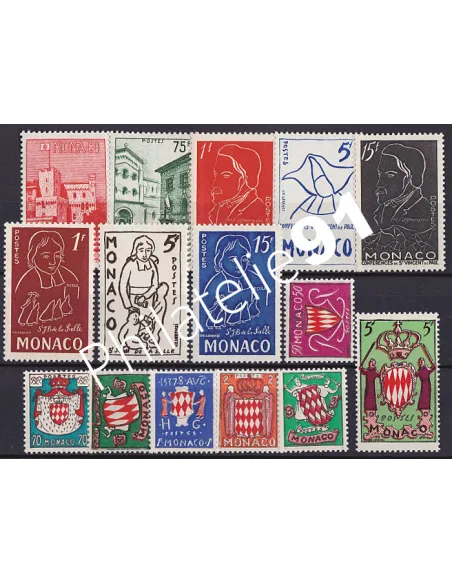 Monaco, Année complète1954, collection timbres Monaco