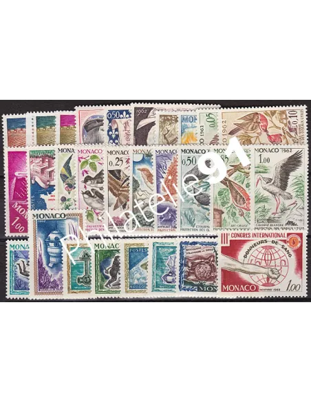 Monaco, Année complète1962, collection timbres Monaco
