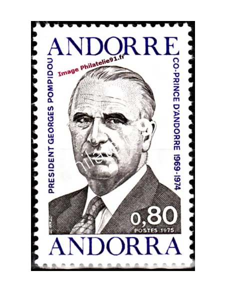 Timbre neuf d'Andorre Français n° 249 - Georges Pompidou