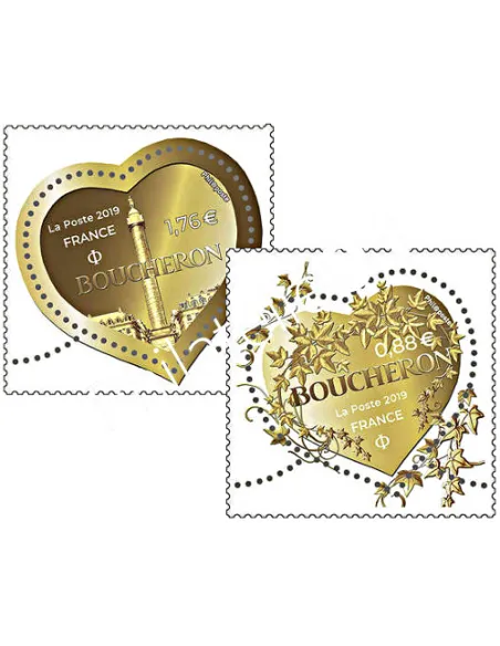 Timbres Coeurs Boucheron, timbres France