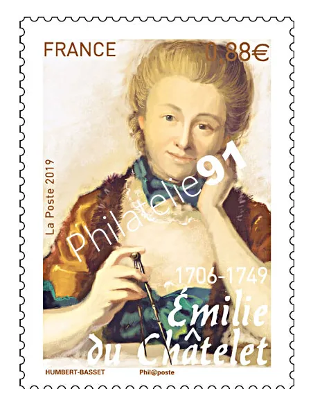 Timbre Emilie du Châtelet, collection timbres France