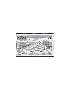 Timbre de Saint-Pierre et Miquelon n° 822, bateau, collection Dom-Tom